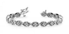 14KT WHITE GOLD 2 CTW G-H VS2/SI1 X PATTERN DIAMOND BRACELET