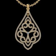 1.03 Ctw SI2/I1 Diamond 14K Yellow Gold Pendant Necklace