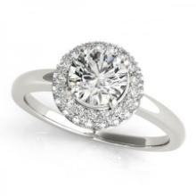 CERTIFIED PLATINUM 1.45 CTW J-K/VS-SI1 DIAMOND HALO ENGAGEMENT RING