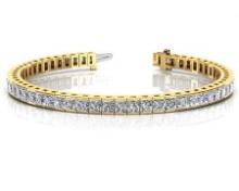 14K WHITE GOLD 4 CTW G-H VS2/SI1 CLASSIC DIAMOND BOX TENNIS BRACELET