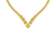 4.80 Ctw i2/i3 Treated Fancy Yellow Diamond 14K White Gold Necklace