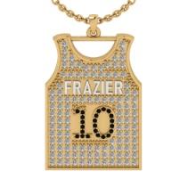 0.75 Ctw SI2/I1 Treated Fancy Black and white Diamond 14K Yellow Gold Basketball theme Pendant Neckl