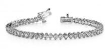 14KT WHITE GOLD 3 CTW G-H VS2/SI1 CLASSIC 2 PRONG DIAMOND TENNIS BRACELET