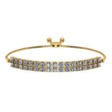 0.54 Ctw SI2/I1 Diamond Prong Set 14K Yellow Gold Slide Bracelet