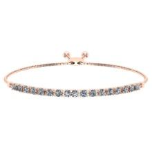 0.52 Ctw SI2/I1 Diamond Prong Set 14K Rose Gold Slide Bracelet