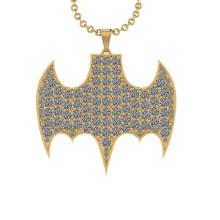 7.52 Ctw SI2/I1 Diamond Style Prong Set 14K Yellow Gold Batman Pendant Necklace