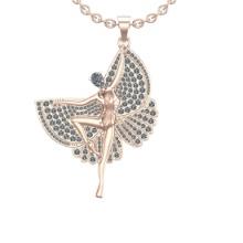 3.10 Ctw SI2/I1Diamond 14K Rose Gold Pendant Necklace