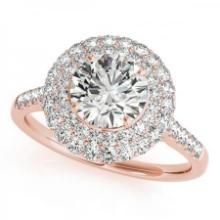 CERTIFIED 18K ROSE GOLD 1.30 CTW J-K/VS-SI1 DIAMOND HALO ENGAGEMENT RING