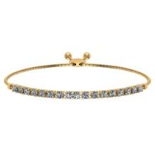 0.52 Ctw SI2/I1 Diamond Prong Set 14K Yellow Gold Slide Bracelet