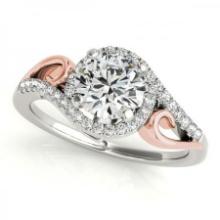 CERTIFIED PLATINUM 1.00 CTW J-K/VS-SI1 DIAMOND HALO ENGAGEMENT RING