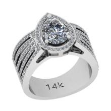 1.68 Ctw SI2/I1 Diamond 14K White Gold Engagement Halo Ring