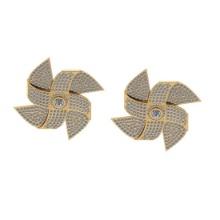 7.28 Ctw SI2/I1 Diamond 14K Yellow Gold Stud Earrings