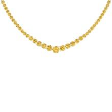 5.63 Ctw i2/i3 Treated Fancy Yellow Diamond 14K White Gold Necklace