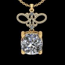 1.77 Ctw SI2/I1 Diamond 18K Yellow Gold Pendant Necklace