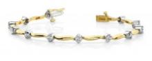 14K YELLOW GOLD 1 CTW G-H SI2/SI3 LINK BRACELET