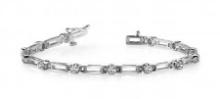 14KT WHITE GOLD .50 CTW G-H VS2/SI1 DIAMOND BOX LINK BRACELET