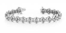 14KT WHITE GOLD 1 CTW G-H VS2/SI1 FLOATING DIAMOND BOX DIAMOND BRACELET