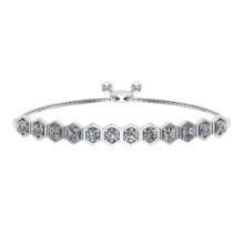 1.23 Ctw SI2/I1 Diamond Prong Set 14K White Gold Slide Bracelet