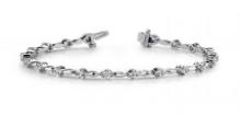 14KT WHITE GOLD 1 CTW G-H VS2/SI1 TEARDROP LINK DIAMOND BRACELET