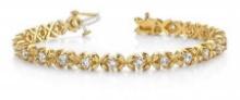 14KT YELLOW GOLD 2 CTW G-H SI2/SI3 FACETED X LINK BRACELET