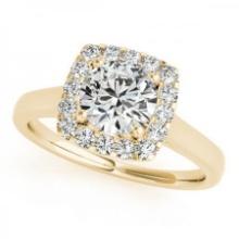 CERTIFIED 18K YELLOW GOLD 1.57 CTW J-K/VS-SI1 DIAMOND HALO ENGAGEMENT RING