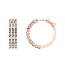 0.90 Ctw SI2/I1 Diamond Prong Set 14K Rose Gold Huggie Earrings