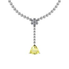 Certified 3.03 Ct Fancy Lemon And Diamond VS/SI1 Platinum Victorian Style Pendant