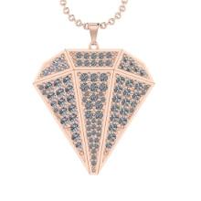 3.92 Ctw SI2/I1 Diamond 14K Rose Gold Pendant Necklace