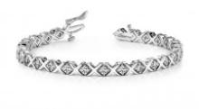 14KT WHITE GOLD 1 CTW G-H SI2/SI3 X AND O DIAMOND BRACELET