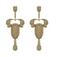 1.06 Ctw SI2/I1 Diamond 14K Yellow Gold Scorpion Earrings