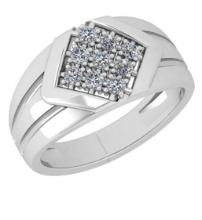 0.31 Ctw SI2/I1 Diamond 14K White Gold Men's Band Ring