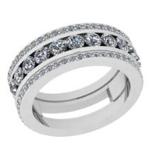 1.43 Ctw SI2/I1 Diamond 14K White Gold Wedding/Anniversary /Engagement Band Ring