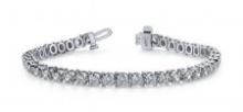 14KT WHITE GOLD .75 CTW G-H VS2/SI1 PRONG SET DIAMOND STRAND TENNIS BRACELET