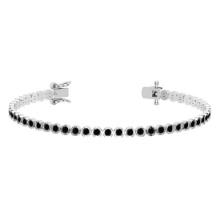 2.60 Ctw i2/i3 Treated Fancy Black Diamond 14K White Gold Bracelet