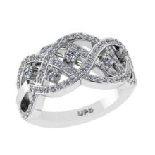 0.75 Ctw SI2/I1Diamond 14K White Gold Engagement Band Ring