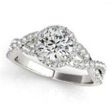 CERTIFIED PLATINUM 1.27 CTW J-K/VS-SI1 DIAMOND HALO ENGAGEMENT RING