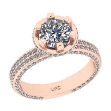 2.37 Ctw SI2/I1 Diamond 14K Rose Gold Engagement Ring