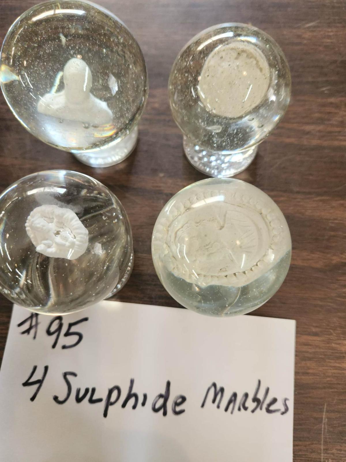 4 SULPHIDE MARBLES