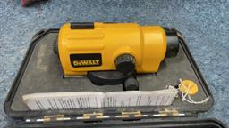 Dewalt laser level with tripod and measuring tool