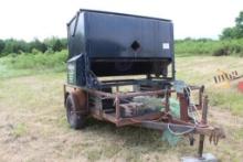 Cattle 3E digital counting feed bin mounted on single-axle trailer with winch and spare tire