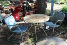 Vintage Metal Patio Table and Chairs