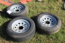 Load Star ST225/75 D 15 Mounted Trailer Tires (x3)