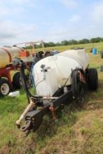 750-gallon spray tank trailer with plumbing and control equipment
