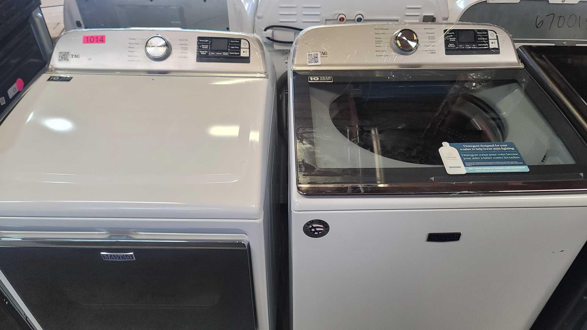 Maytag - 4.7 Cu. Ft. Smart Top Load Washer with Extra Power Button and 7.4 Cu. Ft. Smart Gas Dryer