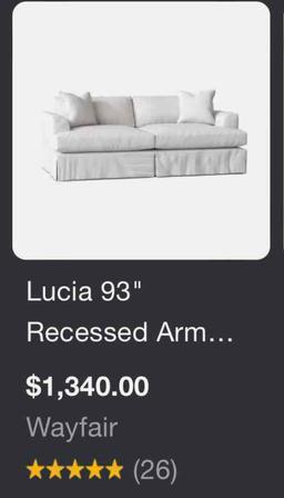 Lucia 68'' Recessed Arm Slipcovered Loveseat with Reversible Cushions