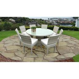 Falmouth Round 8 - Person 60'' Long Dining Set with Cushions