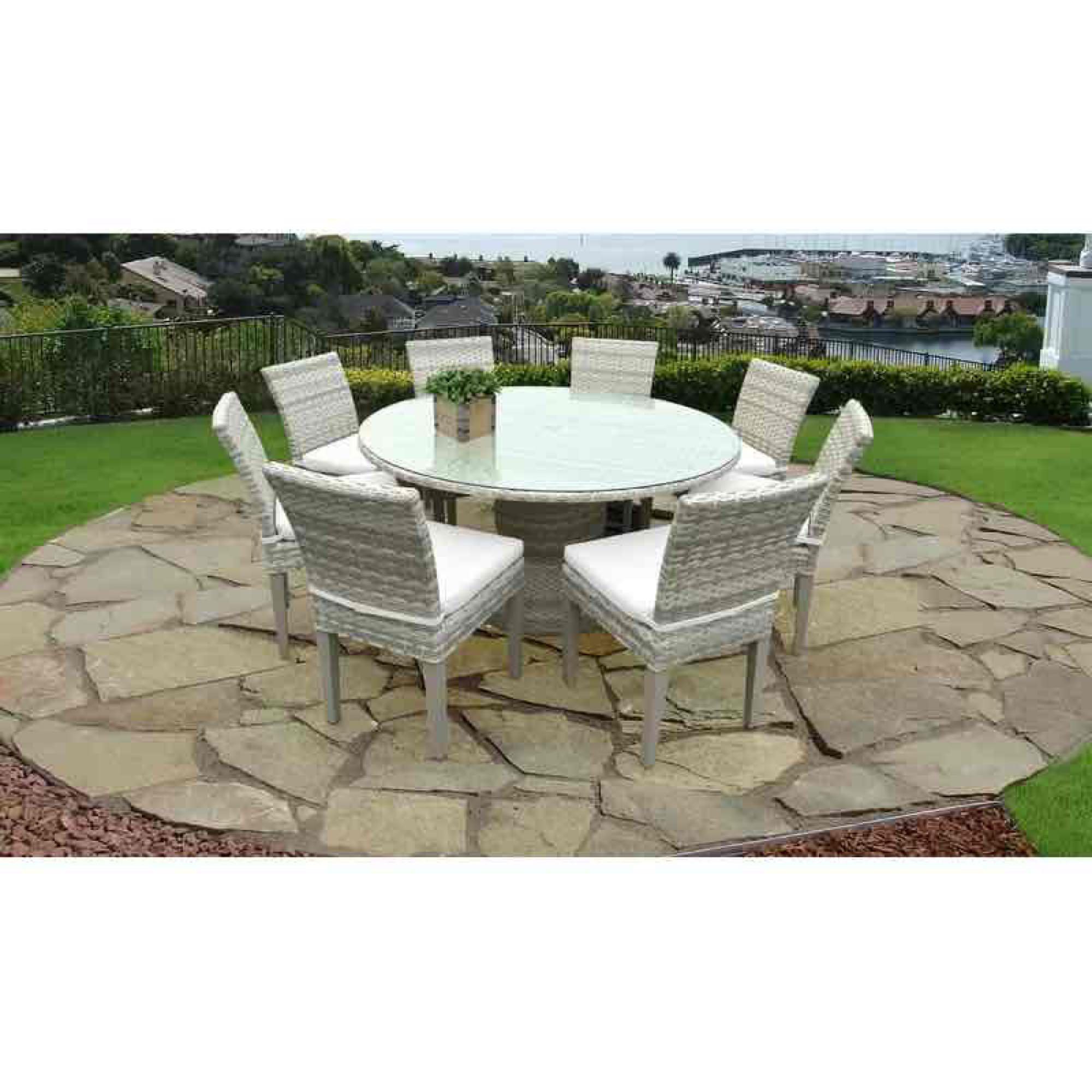 Falmouth Round 8 - Person 60'' Long Dining Set with Cushions