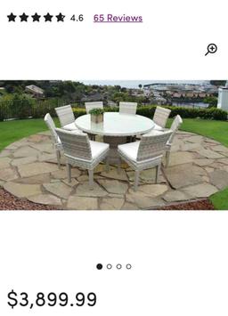 Falmouth Round 8 - Person 60'' Long Dining Set with Cushions