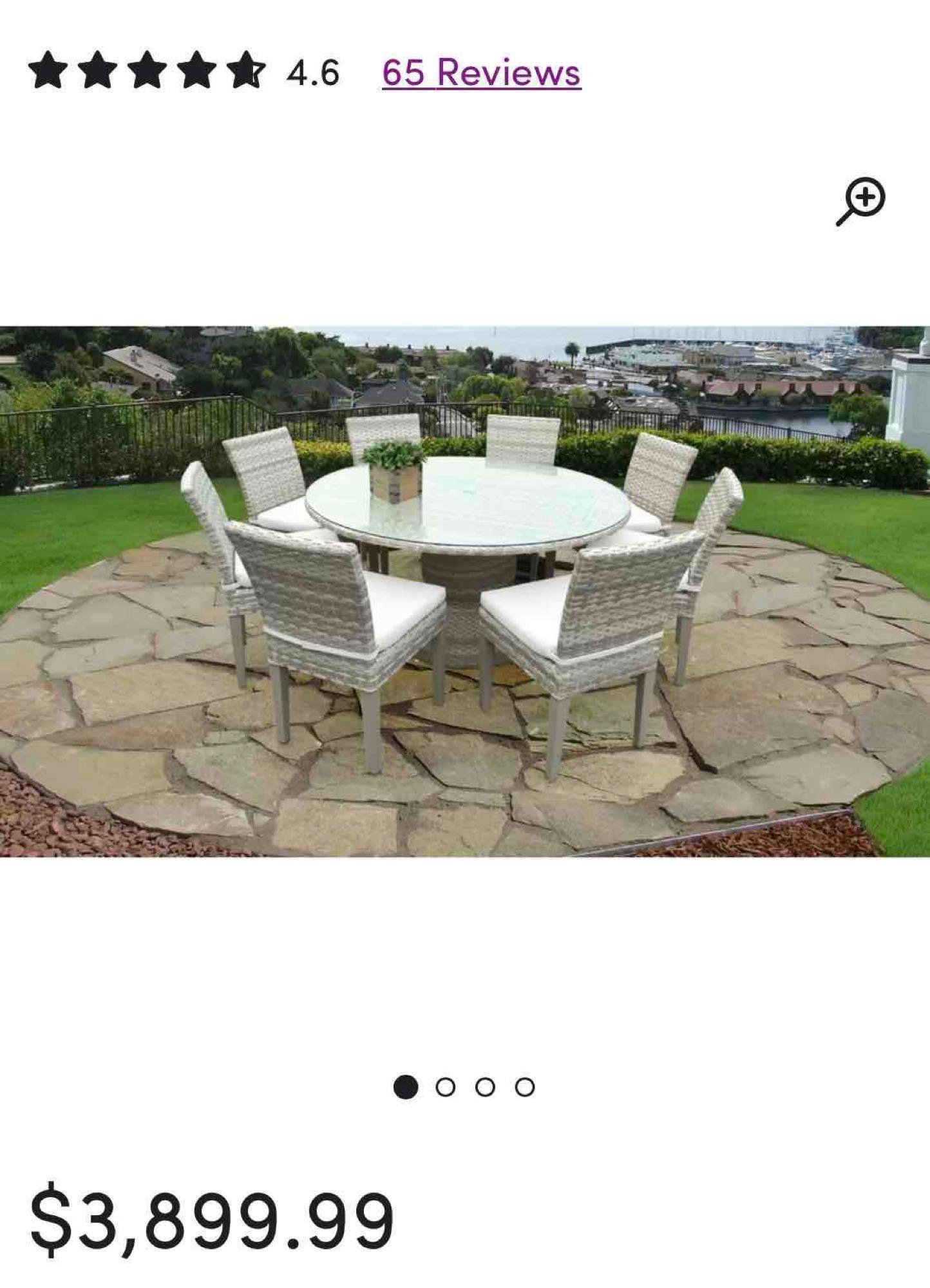 Falmouth Round 8 - Person 60'' Long Dining Set with Cushions