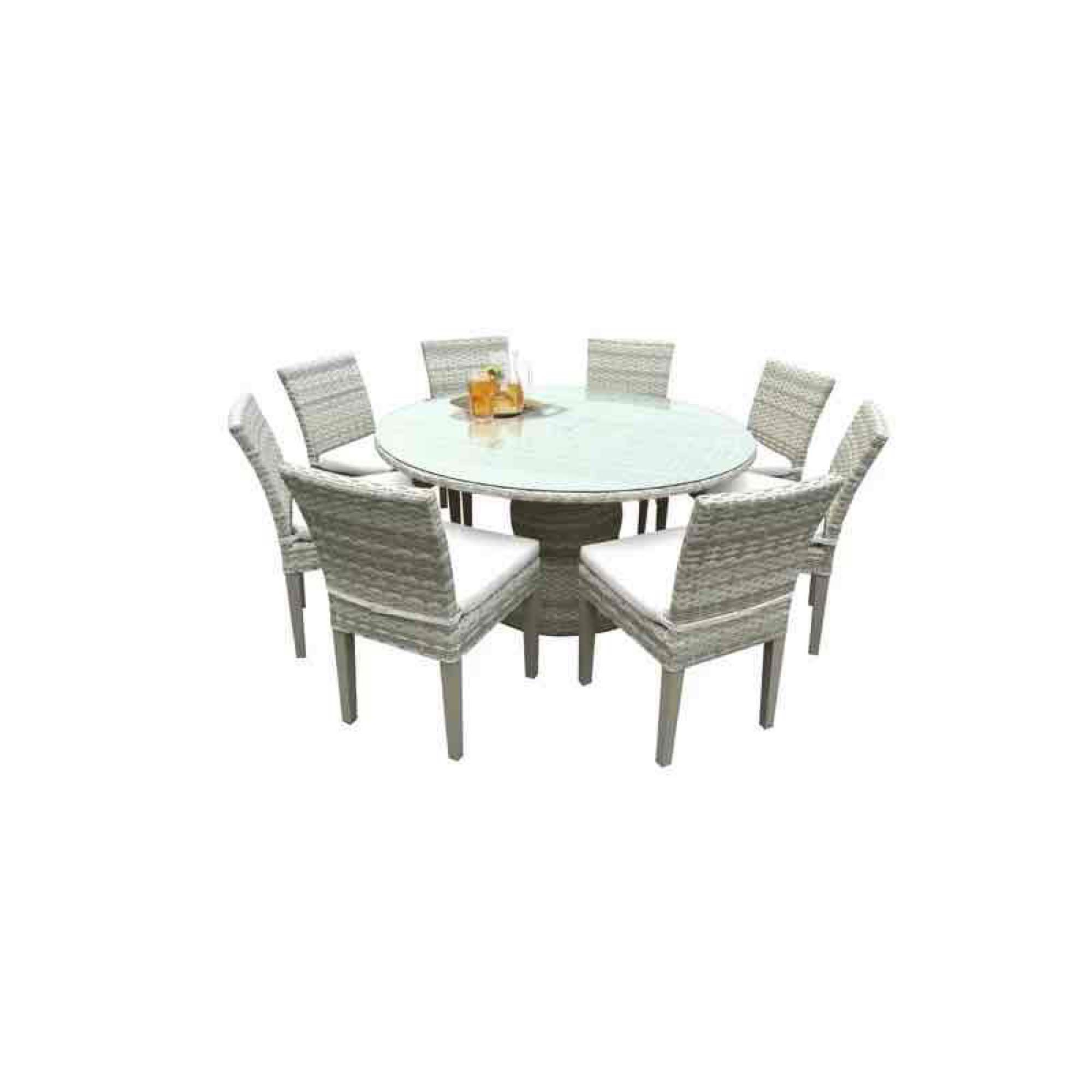 Falmouth Round 8 - Person 60'' Long Dining Set with Cushions